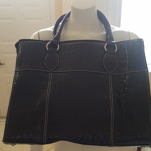 Mcklein Faux Patent Croco Laptop/Briefcase - Picture 2 of 8
